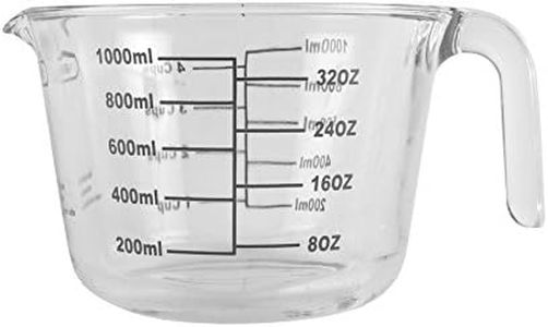 Farberware 4-Cup Borosilicate Glass Wet and Dry Measuring Cup with Oversized Measurements, Clear