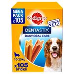 Pedigree DentaStix Daily Dental Chews Medium Dog 10-25kg 105 Sticks