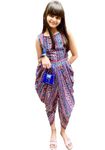 Uptownie Lite Crepe Girls Maxi Dhoti Jumpsuit (Multicolor,13-14 Years)