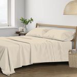 Trance Home Linen 100% Cotton 400TC Plain King Flat Bed Sheet with 2 Pillow Covers - (Pearl)