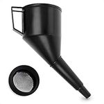 BFG Fuel Funnel for Oil Can, Oil Funnel for Car, Large Funnel for Petrol with Anti Static Strainer, Garage & Workshop Equipment, Fuel Funnel with Filter for Machine Oil, Black Petrol Funnel Large