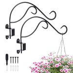 uxcell 2 Pack Swivel Hanging Plant Bracket - Hand-Forged Plant Hook 15.7 Inches Swivel Plant Hanger for Hanging Bird Feeders, Wind Chimes, Flower Baskets