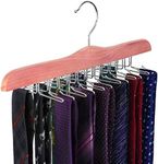 TOPIA HANGER American Red Cedar Wooden Tie Racks for Closet, 24 Tie Hangers Organizer, High-Grade Space Saving Necktie Holder for Storage and Display Bra, Tank Top, Camisole (1-Pack) CT14T