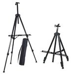 ADOERE 1Pcs Easel Stand for Painting Drawing Canvas Stand Artists Easle for Drawing ripod Display Painting Easel Stand for Artist & Kids with Carry Case for Indoor & Outdoor (Black)