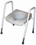 Aidapt Height Adjustable Free Standing Raised Over Toilet Seat with Arm Supports, Wipe Clean, and Slip Resistant Feet Already Assembled Aid