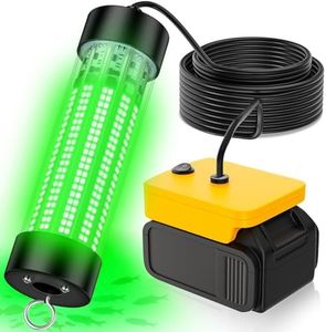 100W LED Underwater Fishing Light Compatible with for DeWalt 20V Battery (Not Included), 10000 Lumens, IP68 Waterproof Green Submersible Light with 8M Cable for Night/Boat/Ice Fishing