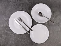 12/24 Pc Dinner Set Bowl Side Dinner Plate 12 or 24 Piece Smooth Plain or Wavy Dinner Service Set Dessert Cereal Bowl Plates (12pc - Aria - Round)