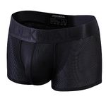 JOCKMAIL Mens Boxer Brief Candy Cute Soft Ice Silk Men's Underwear Panties Bright Color Male Underpants Shorts One Pack, Black, XXL