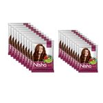 Nisha Natural Henna Based Hair Color Powder Conditioning Herbal Care Silky & Shiny Soft Hair 15Gm And 30Gm Each Sachet Pack of 10 (Natural Brown)