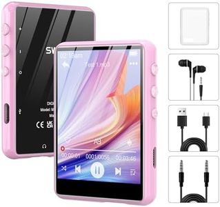 SWOFY Lecteur MP3 64Go, Lecteur MP3 Bluetooth 5.3, 2,4 Pouces Écran Tactile Lecteur Musique HiFi Portable, Baladeur MP3 Enfant avec Casque Haut Parleur Intégré, Carte SD Jusqu'à 128 Go (Rosa)