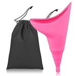 Female Urination Device Female Urinal Travel Urination Device Silicone Funnel Urine Cups Stand to Pee Device Reusable & Portable Pee Funnel for Women for Travel, Outdoor, Camping, Festivals - Pink