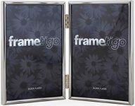 Frametigo Silver Plated Thin Edge Double Photo Frame - Fits Photo Size 5"x7" (13x18cm)