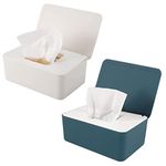 2 PCS Wipes Dispenser Case Box, Baby Wipes Dispenser Toilet Wipes Dispenser Box with Lid Seal Dustproof Reusable Wipes Box Wet Tissue Paper Case Holder Keep Wipes Fresh for Car Office Home