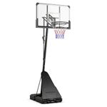 Giantex Basketball Hoop Outdoor - 4.9-10 FT Height Adjustable Basketball Net Hoop w/ 44 Inch Shatterproof PC Backboard, Portable Basketball Hoop Indoor for Kids, Adults, Backyard, Driveway, Pool