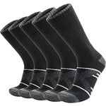 ANTSANG Merino Wool Walking Socks for Men＆Women Warm Thermal Thick Winter Cosy Cushioned Hiking Outdoor Boot Socks Gift Stocking Fillers 5 Pairs (Black,L)