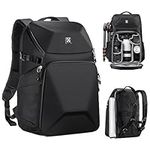 K&F Concept Camera Bag, Professional 20 L Hard Shell Camera Backpack, Waterproof Photography Backpack with 15.6" Laptop Compartment for DSLR SLR Canon Nikon Fuji Sony Cameras and Accessories