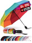 Repel Windproof Travel Umbrella - Compact & Withstands Winds up to 100MPH, Strongest Premium Auto Folding Umbrella for Rain and Sun - Durable, Light & Portable for Women & Men, Fits Backpack & Cars