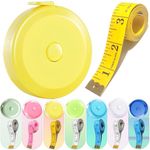 2 Pcs Fabric Tape Measure, 1 Retractable Tape Measure Sewing and 1 Soft Tape Measure Body(150cm/60in), Iedal for Fabric, Tailors, Clothes, Waist, Bra,Measuring Tape for Body Measurements (Yellow)