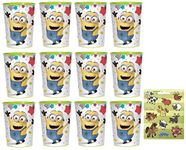 Despicable Me Birthday Party Supplies Favor Bundle includes 12 Plastic Reusable Cups