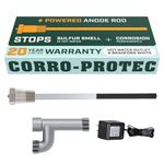 Corro-Protec, Powered Anode Rod for Bradford White Water Heater and Hot Water Outlet Installation, Eliminates Rotten Egg/Sulfur Smell within 24 hours and Stops Corrosion Inside Tank, 20-Year Warranty