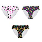 Mumeson Women No Show Invisible Briefs Underwear Animal Print Elastic Bikini Hipster Panties for Bachelorette Party, Paws, S