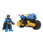 Imaginext DC Super Friends Batman Toy Poseable Figure & Transforming Batcycle with Projectile Launcher for Preschool Kids Ages 3+ Years, HNX91