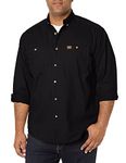 Wrangler Men's Logger Twill Long Sleeve Workshirt SHIRT, Black, XXL