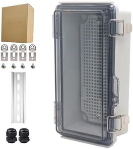 YETLEBOX Outdoor Waterproof Electrical Box Junction Box Weatherproof IP67 ABS Plastic Enclosure Switch Router Project Box Electronics Enclosure with Mounting Plate Wall Bracket Clear 7.9"x3.9"x2.8"