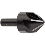 KEO 55051 High-Speed Steel Single-End Countersink, Uncoated (Bright) Finish, 6 Flutes, 90 Degree Point Angle, Round Shank, 1/2" Shank Diameter, 1" Body Diameter