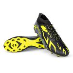 Vector X League Football/Soccer Shoe/Studs with Rib Ankle for Men (Black-Green, 9)