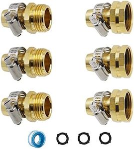Aluminum Female and Male Hose Connector with Clamps Suitable for 3/4" and 5/8" Garden Hose Repair Kits.(Pack of 3)