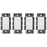 Lutron Caseta Smart Lighting Original Dimmer Switch, for Light Bulbs and Fans, Works w/ Alexa, Apple Homekit, Google Home (Hub Required), No Neutral Required, 150W 3-Way, PD-6WCL-WH-4, White, 4 Pack