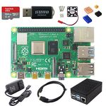 DIGISHUO Raspberry Pi 4B Model B 4GB RAM DIY Kit | with Case | Pi Cooling Fan | San Disk 64G SD Card Micro-SD | Micro HDMI Cable | Sufficient 5V 3A Power Supply (4G Module 8 in 1 Kit)