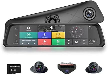 XRC TECH 360 ° Panoramica a 12 pollici Schermo intero 4G IPS Special Car Dash Cam Retrovisore Specchietto retrovisore con GPS Bluetooth WiFi Monitoraggio Android 5.1 1080P 4CH Telecamere Obiettivo