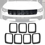 JeCar Grille Inserts ABS Front Grill Cover Exterior Accessories for Jeep Compass MP 2017-2020, Carbon Fiber Finish