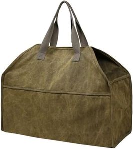 Gbtdoface Practical Firewood Carrier Bag Log Basket Large Canvas Wood Carrying Bag For Camping And Fireplace Large Capacity Premium Materials Mud Color, 1120731201