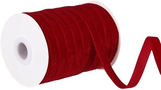 woric Red Velvet Ribbon 30 Yards 3/8 Inch Vintage Thin Valentines Ribbon Red Bows for Choker Hair Bows Flower Bouquet Gift Wrapping Garland Valentines Day Gifts Decorations