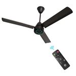 eFF4 Sino1200 mm 3 Blade 5 Star power Saving Ceiling fan with BLDC Motor | Remote control | Decorative Fan with Lights | High Air Flow (Brown - Modern)