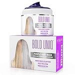 Purple Hair Mask for Blonde, Platinum and Silver Hair - B Uniq Blue Masque to Reduce Brassiness and Condition Dry, Damaged Hair - Sulfate Free Toner (200 ml)