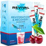 Revival Rapid Rehydration, Electrolytes Powder - High Strength Vitamin C, B1, B3, B5, B12 Supplement Sachet Drink, Effervescent Electrolyte Hydration Tablets - 12 Pack Cherry