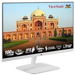 ViewSonic VA2432-H-W 24-inch (60.96 cm) Full HD1080p IPS Monitor |100 Hz |1ms | AMD Free Sync | Slim | Bezel Less | Low Blue Light |Flicker-Free| Tilt | sRGB 104% | HDMI, VGA, Audio Out | White