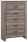 Signature Design by Ashley Zelen Chest of Drawers - 5 Drawer Dresser - Warm Gray