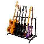 Multi Guitar Rack Stand - Guitto Foldable Universal Display Rack Portable Guitar Holder for Band Stage Bass Acoustic Guitar - 7 Holder GGS-11