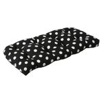 Pillow Perfect Indoor/Outdoor Black/White Polka Dot Wicker Loveseat Cushion