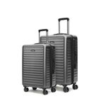 THE ASSEMBLY Hard-Sided Medium Check In 24 Inches & Cabin Luggage 20 Inches Polycarbonate Set Of 2 - Premium Trolley Bags (Grey)- Starklite, 55 Cm, Spinner