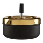 Premier Housewares 305225 Spinning Ashtray, Matte Black/Gold Finish, Large