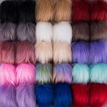 SIQUK 30 Pieces Faux Fur Pom Pom DIY Fox Fur Fluffy Pom Pom with Elastic Loop for Hats Keychains Scarves Gloves Bags Accessories, 15 Colours