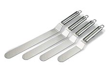 NewlineNY Professional Baker’s All Stainless Steel 4 Spatula Set – 6” 8” 10” and 12” Offset Blades for Better Icing Frosting Decorating