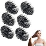 Brush Hair Scalp Scrub Care Brush Shampoo Brush Floriated Shower Silicone Bristles for Dandruff Shampoo Brush Shower Hair Brush Soft Scalp Scrubber for Dandruff (Black)