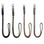 4 Pcs Heavy Duty Lanyard Keychain Paracord Lanyard Keychain Braided Neck Lanyard with HK Clip Key Ring for Wallet, keys, Colorful